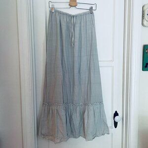 CP SHADES Vintage 1980s Bohemian Cotton Ruffled Maxi Skirt Large - Tag Still On!